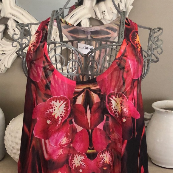 COVER-UP (NWT) Floral Print Swim Coverup - Picture 2 of 9